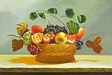 Basket Canvas Paintings - The Fruit Basket